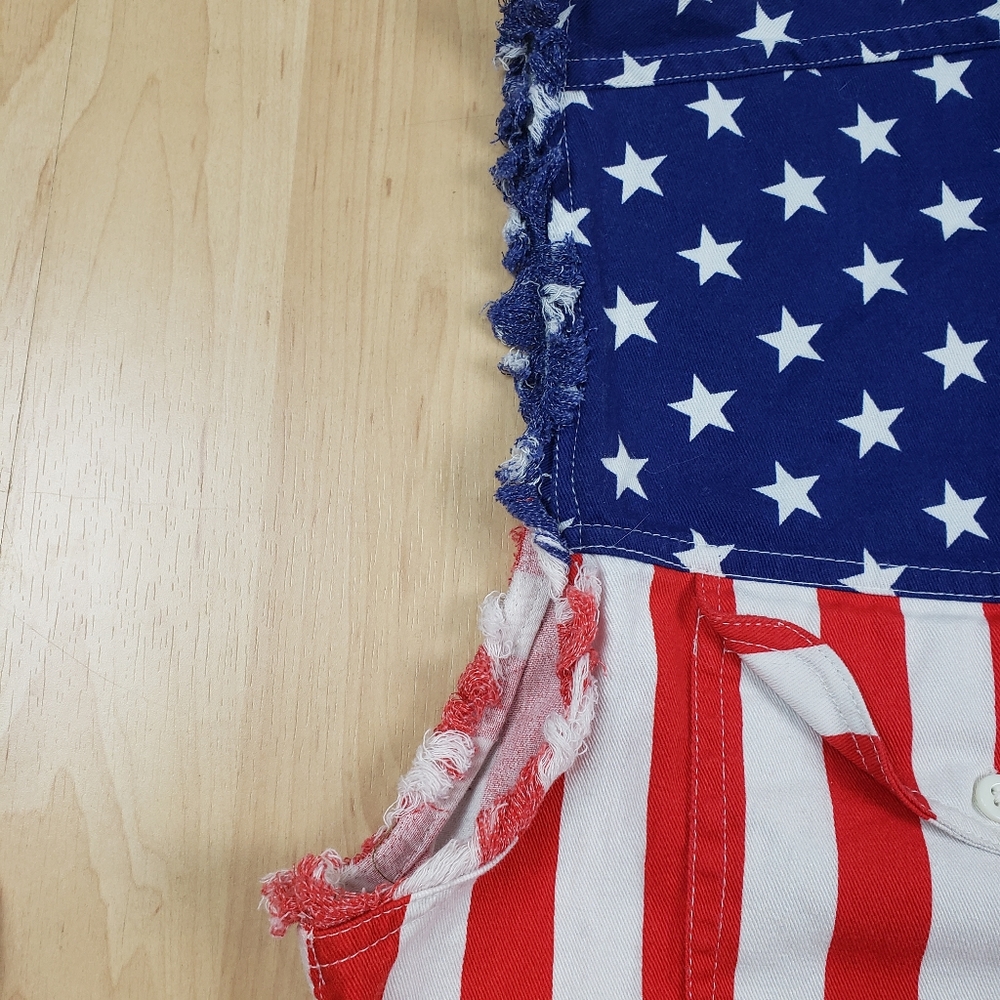 American Biker Image Sleevless Cutoff USA Sturgis Mens XL Motorcycle Rally MAGA - Picture 6 of 12